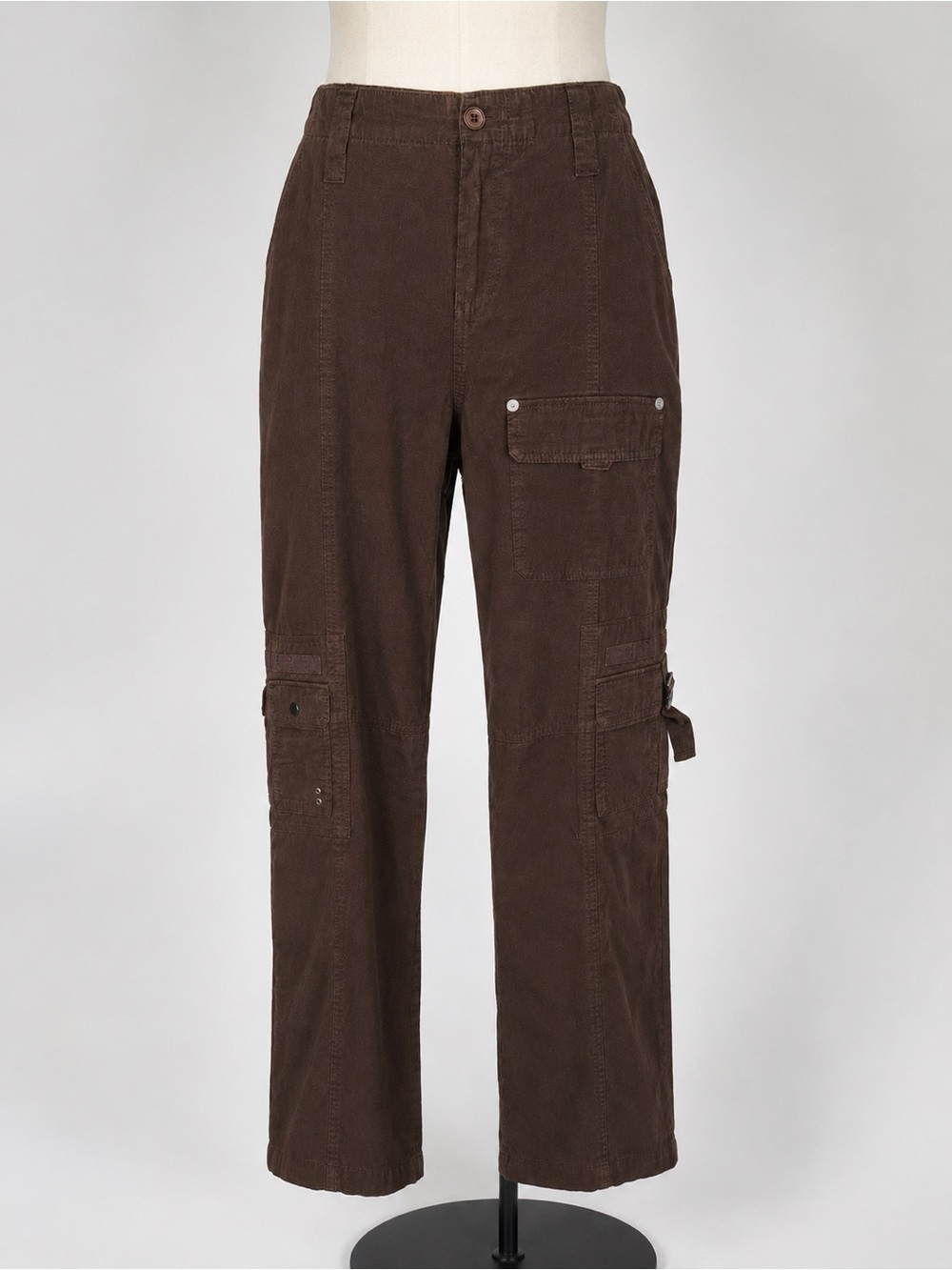 Honey Peach Brown Cargo Women’s Medium 100% Cotton Straight Leg Utility 28 Waist